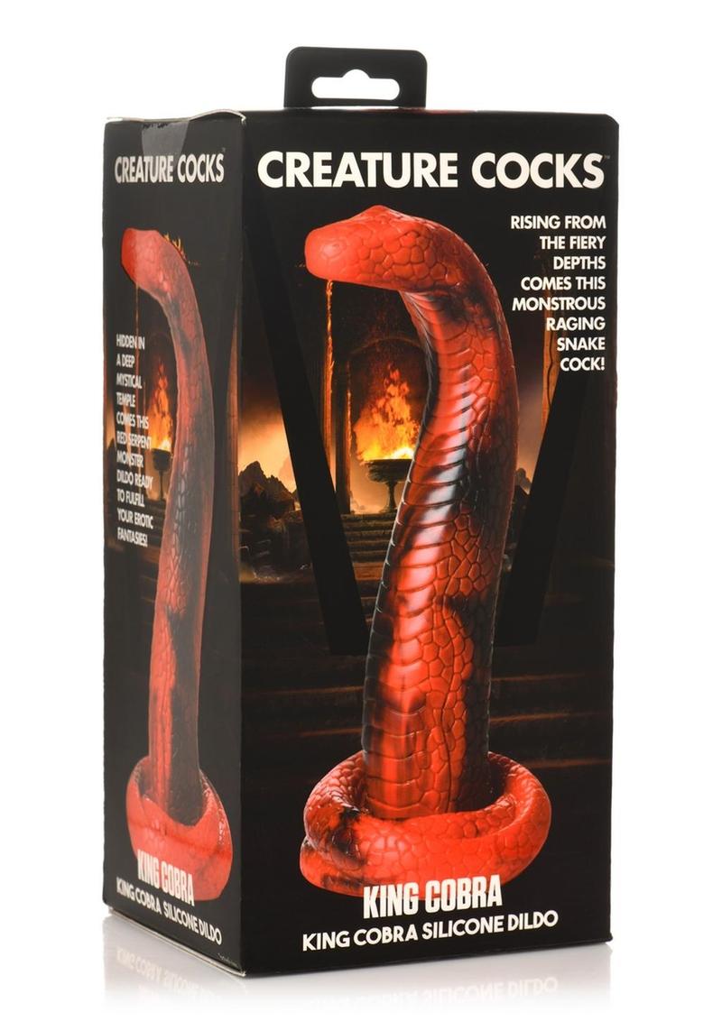King Cobra Silicone Dildo Black Raging Snake Design