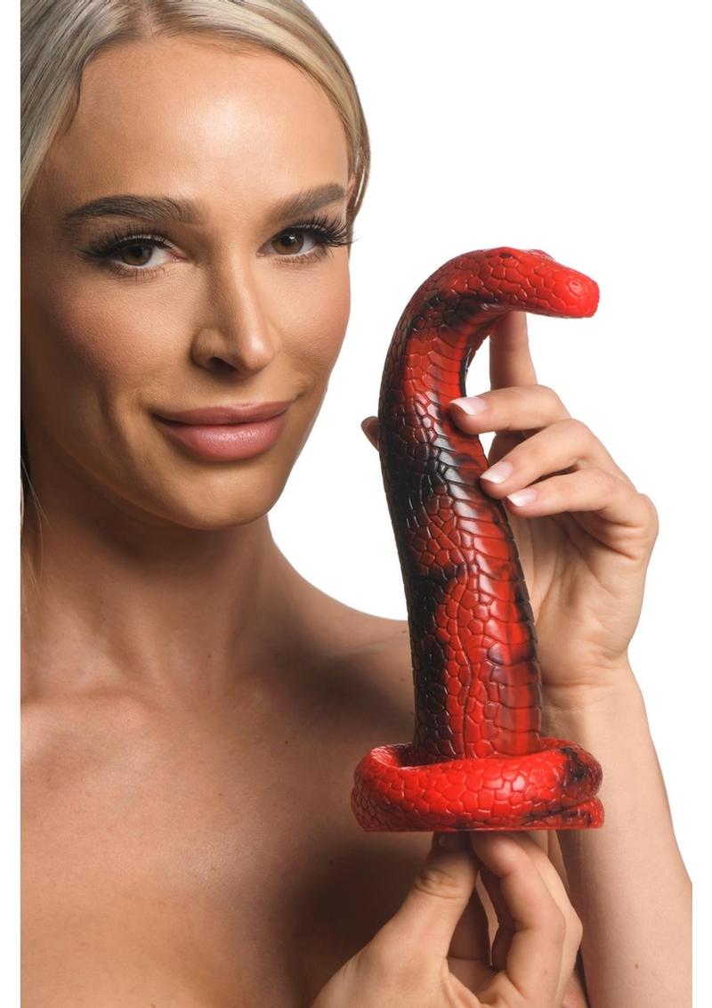 King Cobra Silicone Dildo Black Raging Snake Design
