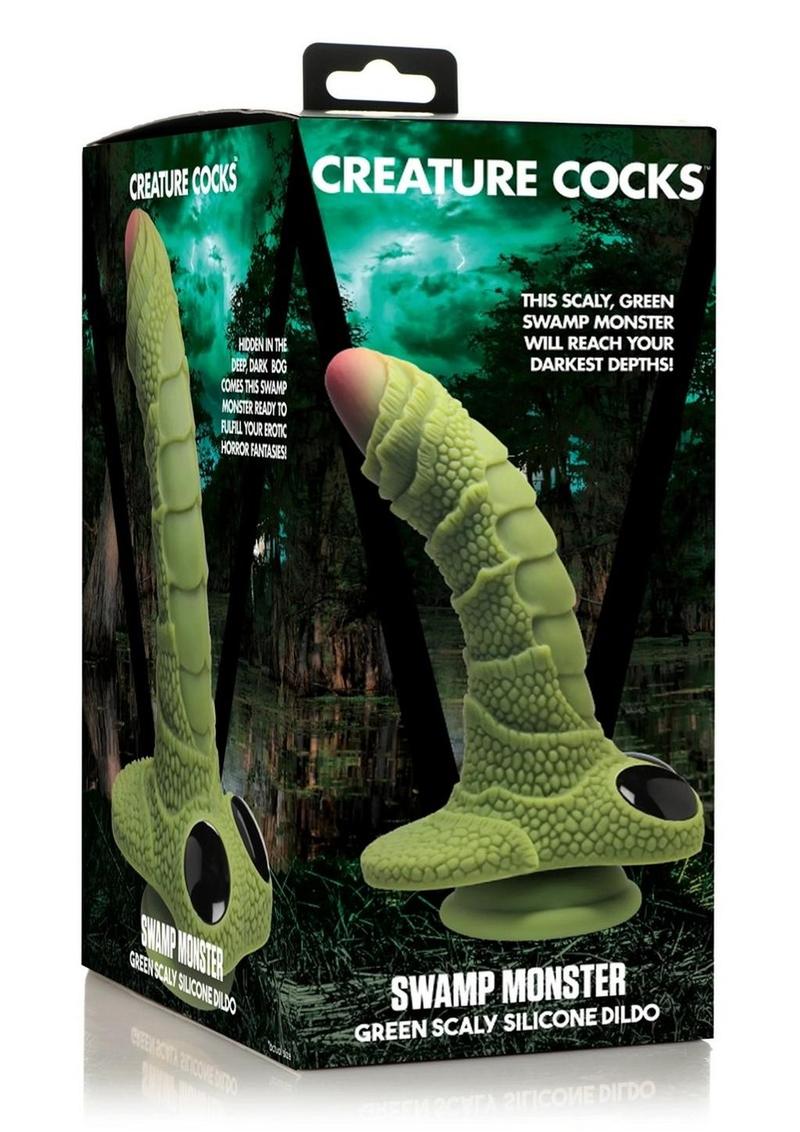 Swamp Monster Green Scaly Silicone Dildo