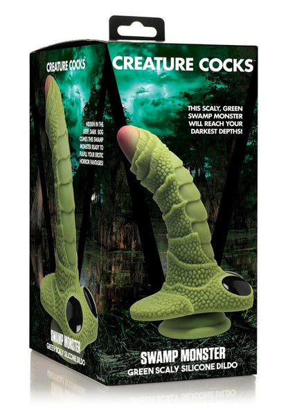 Swamp Monster Green Scaly Silicone Dildo