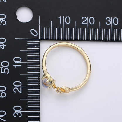Crescent Moon Ring, Dainty Moon Ring, Adjustable Ring, Minimalist Moon Ring, Minimalist Ring, Gold Open Ring, Celestial Jewelry | R-087