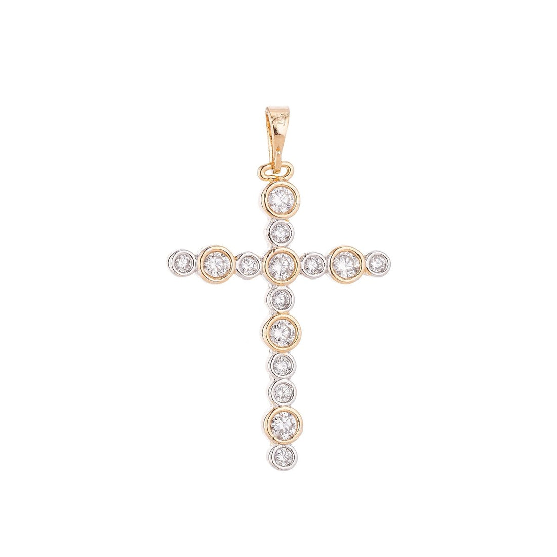 Cross Gold Plated Pendant Necklace - Simple Cross Gold Pendant Cubic Zircon Crystal - Rose Gold Plated Pendant - Religious Pendant Charm H-451
