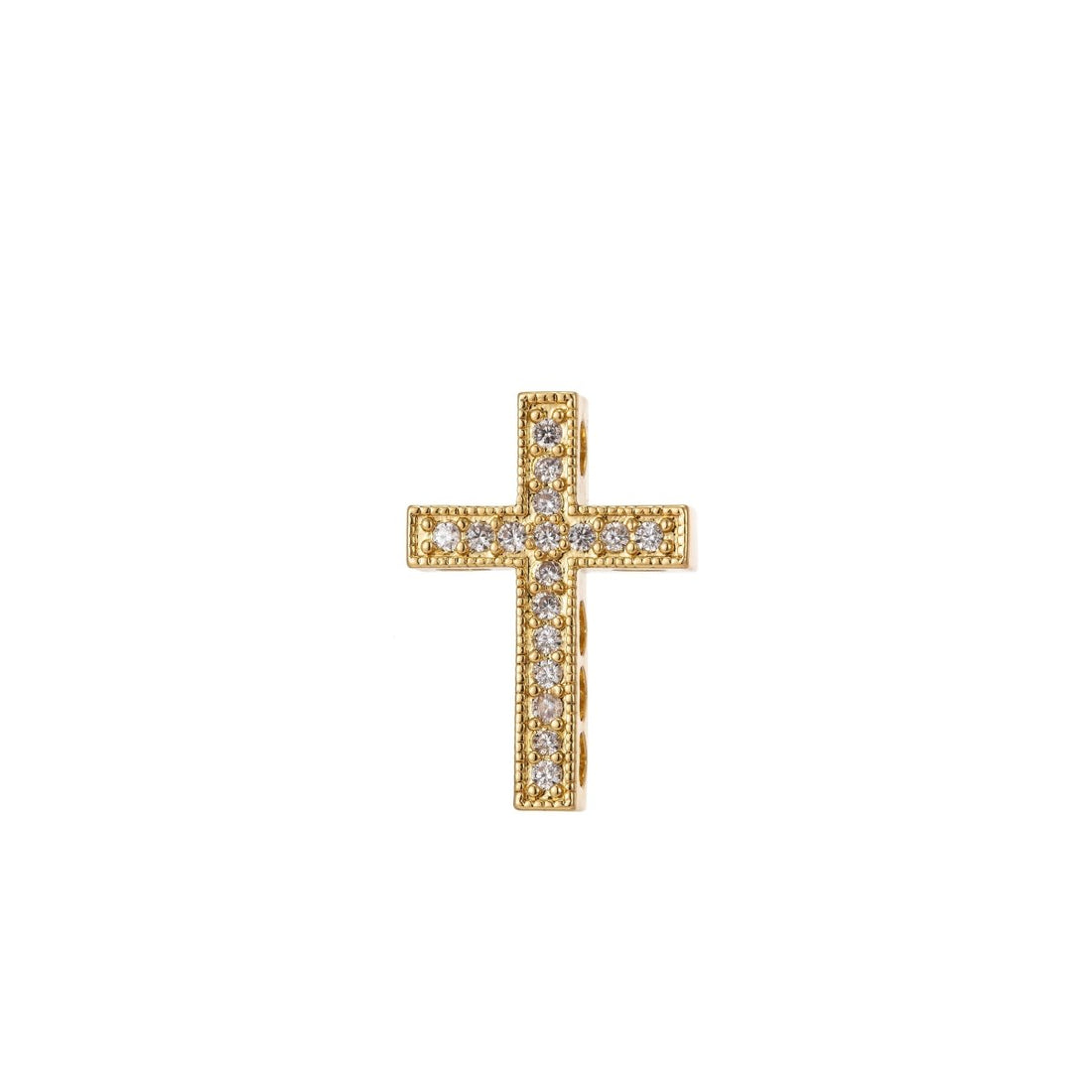 Cross Micro Pave CZ 14K Gold Filled Bead, Good For Earring, Necklace, and bracelet, vertically or horizontally design charm, Gun Metal Plated B-201