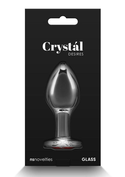 Crystal Desires Red Heart Glass Anal Plug by NS Novelties