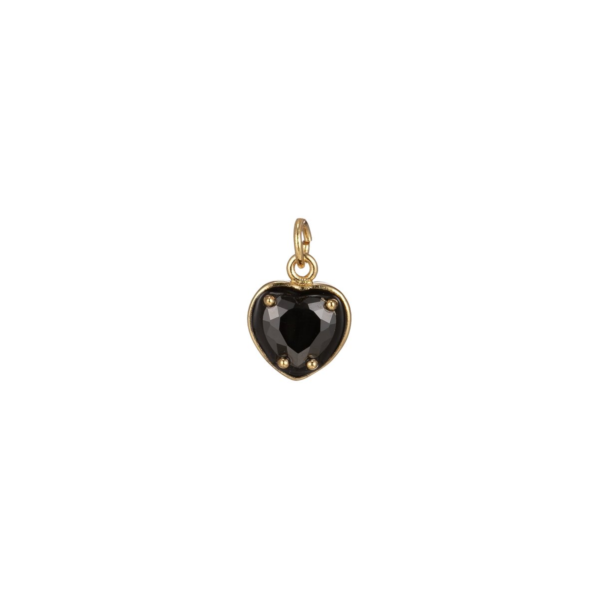 Crystal Heart Gold Filled Charm M-247-M-254
