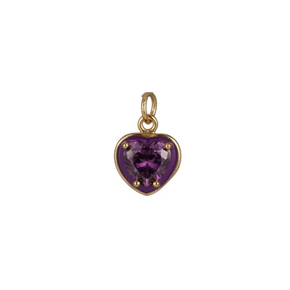 Crystal Heart Gold Filled Charm M-247-M-254