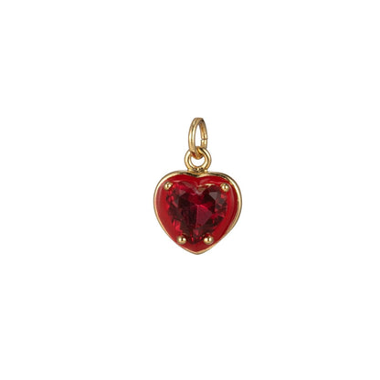 Crystal Heart Gold Filled Charm M-247-M-254