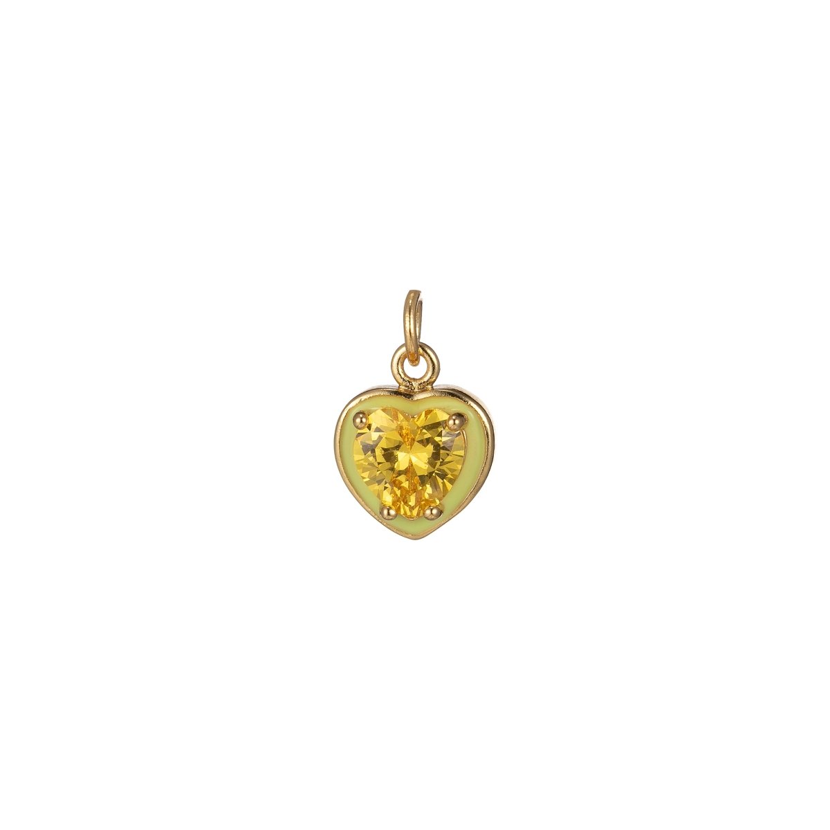 Crystal Heart Gold Filled Charm M-247-M-254
