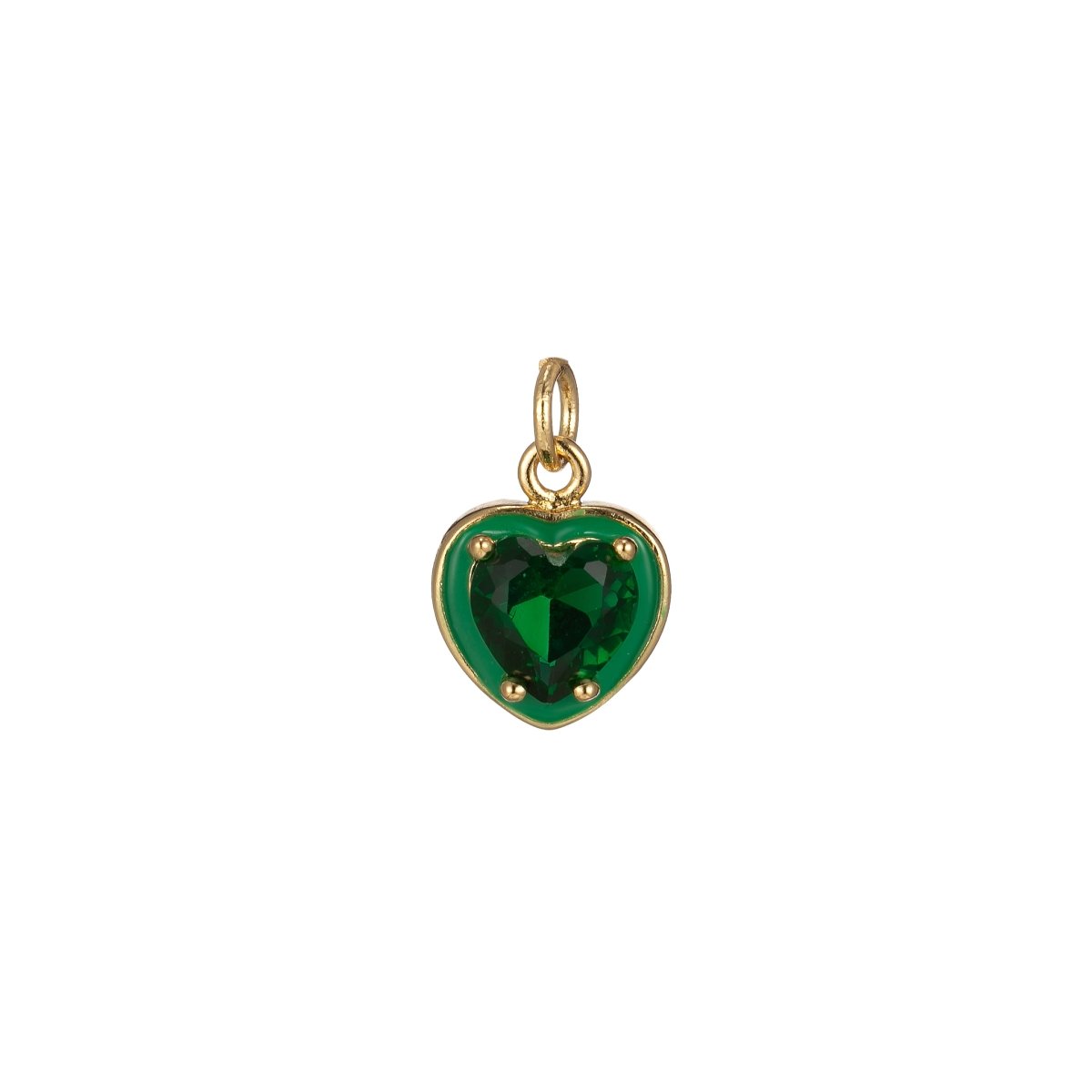Crystal Heart Gold Filled Charm M-247-M-254