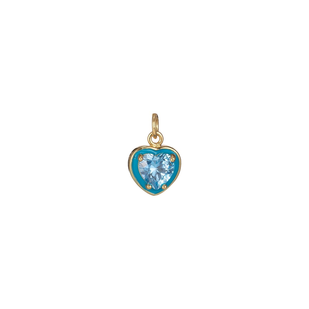 Crystal Heart Gold Filled Charm M-247-M-254