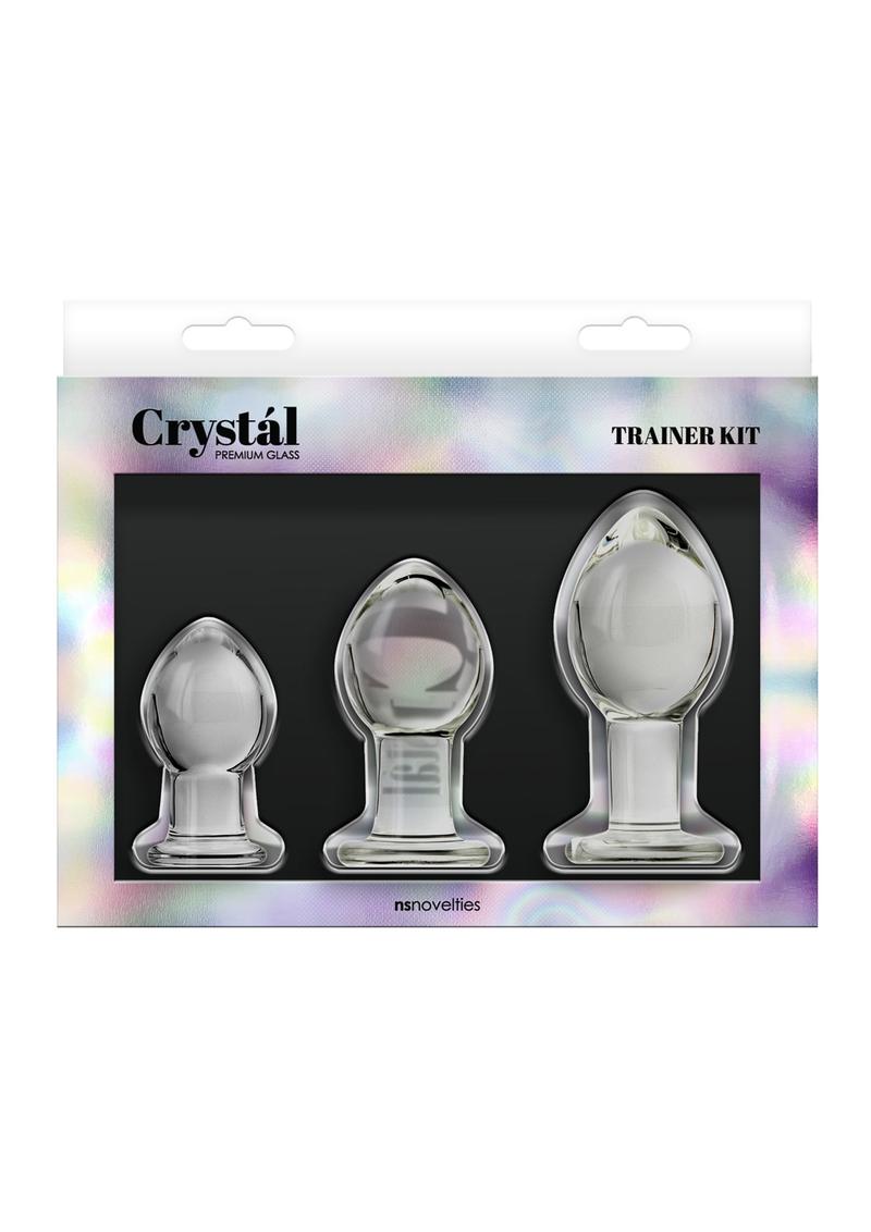 Crystal Premium Glass Trainer Kit Clear Butt Plug