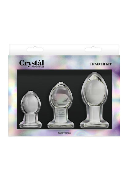Crystal Premium Glass Trainer Kit Clear Butt Plug