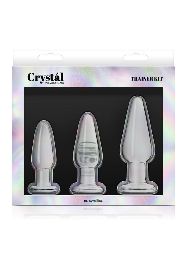 Crystal Premium Glass Trainer Kit Clear Butt Plug