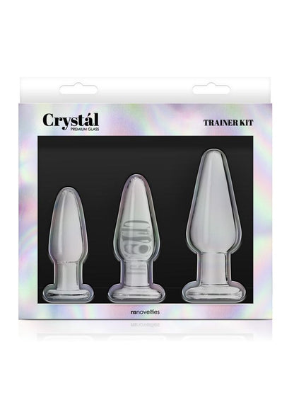 Crystal Premium Glass Trainer Kit Clear Butt Plug