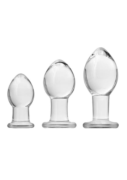 Crystal Premium Glass Trainer Kit Clear Butt Plug