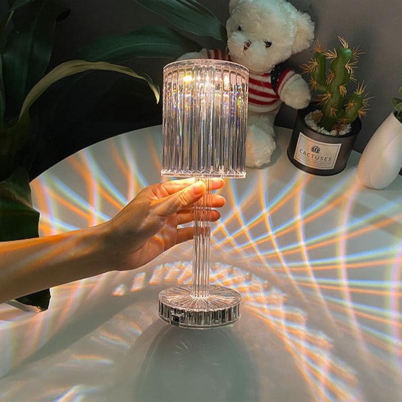 Crystal Table Lamp LED Diamond Touch Bedside Atmosphere Light RGB Remote Control Romantic Night Light Decorative Table Lamp Cute Study Lamps for Bedroom Décor