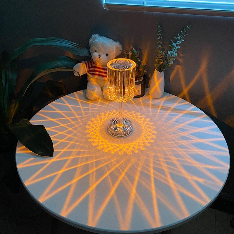 Crystal Table Lamp LED Diamond Touch Bedside Atmosphere Light RGB Remote Control Romantic Night Light Decorative Table Lamp Cute Study Lamps for Bedroom Décor