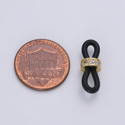 Cubic Pave 24K Gold Filled with Silicon Connector with Silicon Eyeglasses Holder Connector For Craft Supply  L-194~L-197