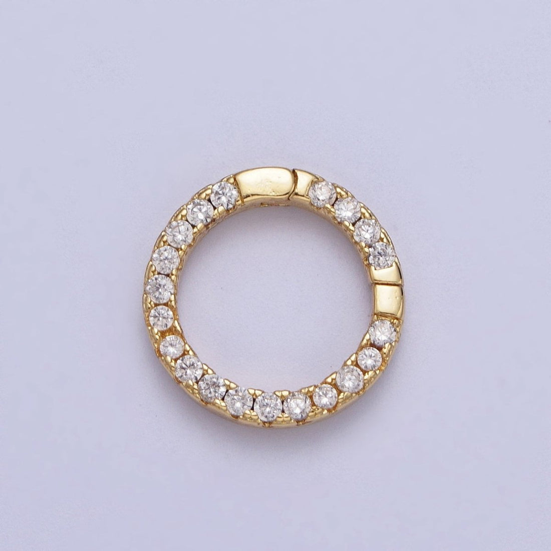 Cubic Push Gate Ring Gold Micro Pave Round Spring Gate Ring WHOLESALE Supplies K-047