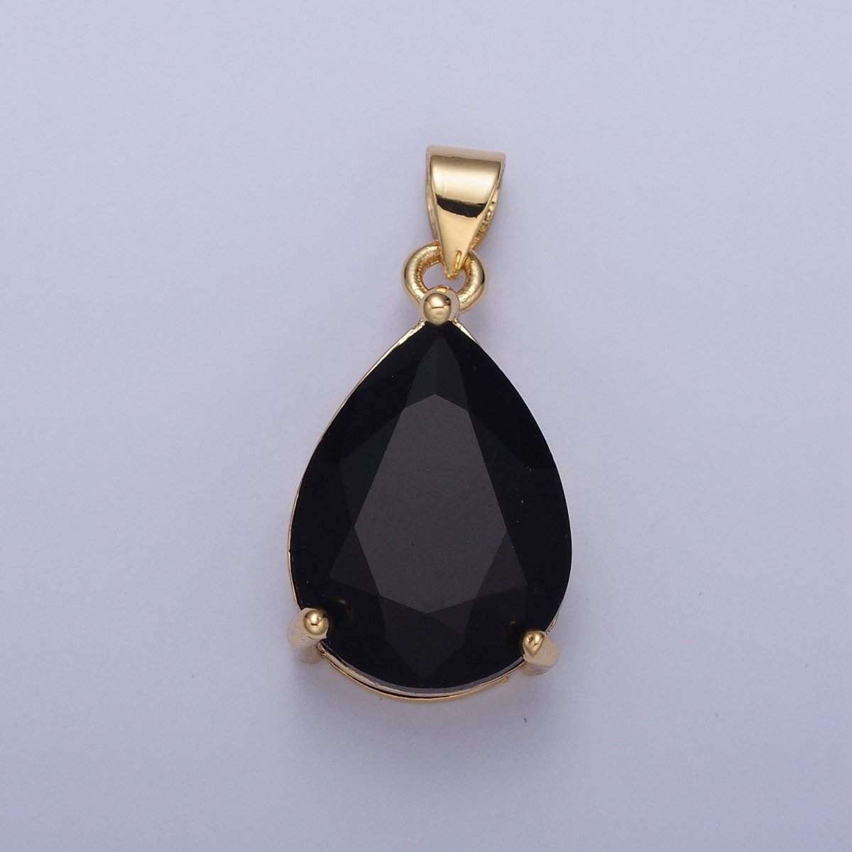 Cubic Zirconia Teardrop Pendant, Large Multicolor CZ For Necklace Making H-316 H-320 H-346 H-369 H-371 H-373