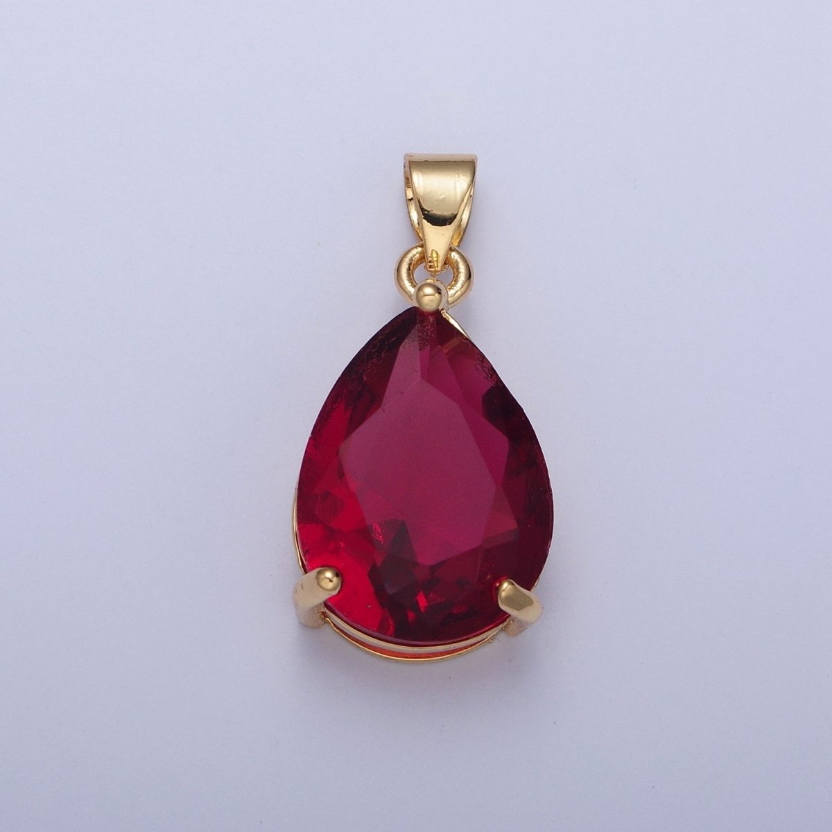 Cubic Zirconia Teardrop Pendant, Large Multicolor CZ For Necklace Making H-316 H-320 H-346 H-369 H-371 H-373