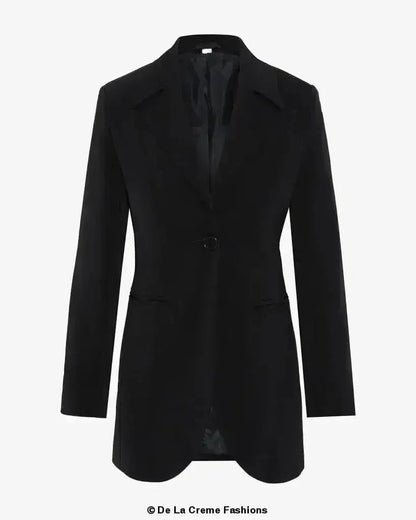 Curved Hem Longline Blazer