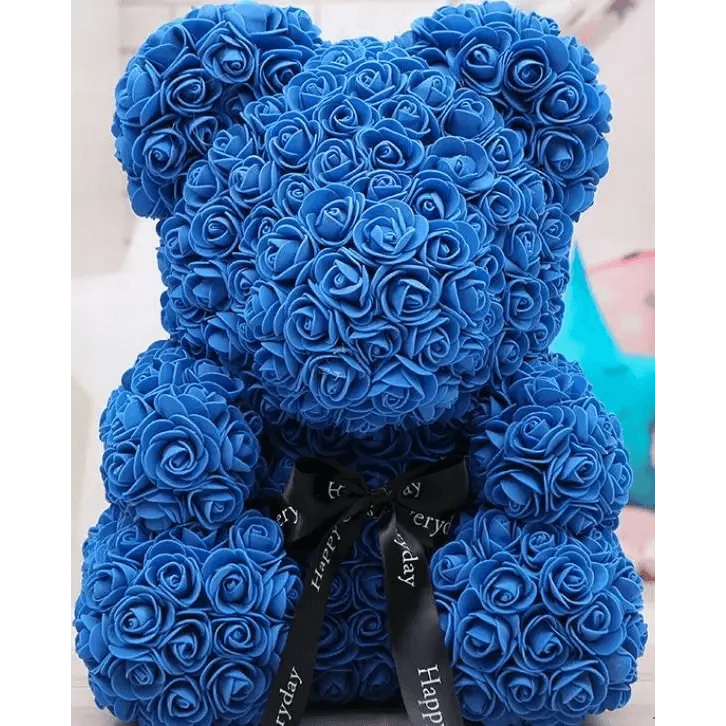 Cute artificial rose flower teddy bears gift box for home decor - Christmas Valentine&