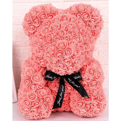 Cute artificial rose flower teddy bears gift box for home decor - Christmas Valentine&