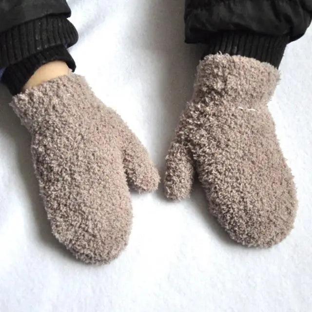 Cute Baby Colorful Thick Warm Gloves For Kids Classic Full Finger Mittens Soft Comfortable Winter Gloves For Children
