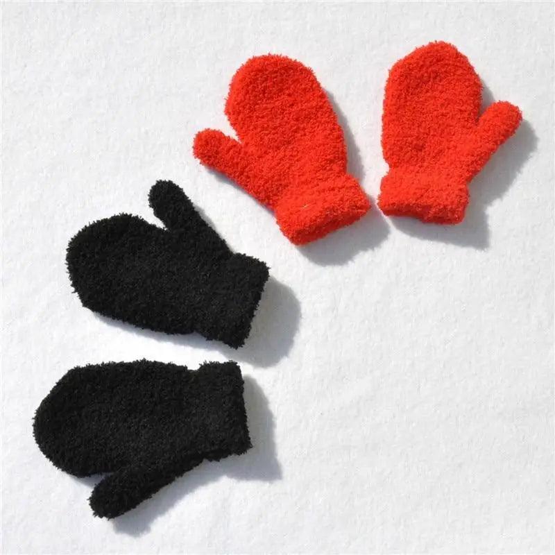Cute Baby Colorful Thick Warm Gloves For Kids Classic Full Finger Mittens Soft Comfortable Winter Gloves For Children