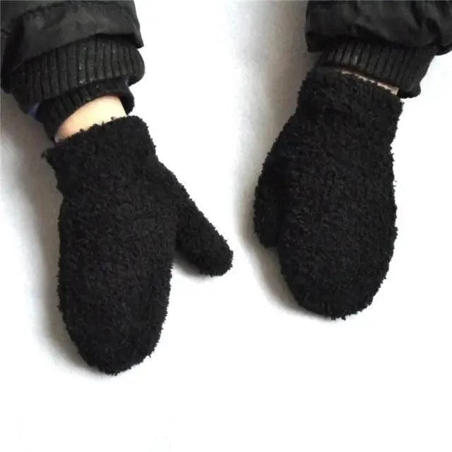 Cute Baby Colorful Thick Warm Gloves For Kids Classic Full Finger Mittens Soft Comfortable Winter Gloves For Children