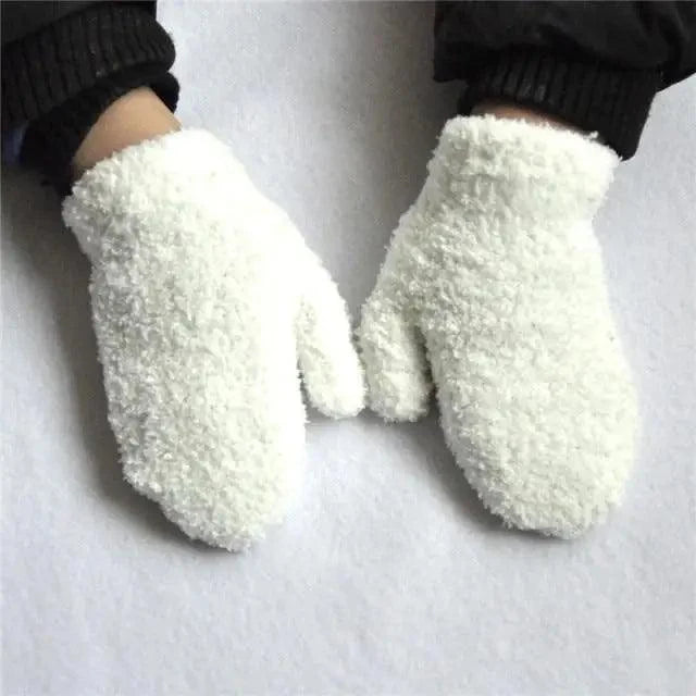 Cute Baby Colorful Thick Warm Gloves For Kids Classic Full Finger Mittens Soft Comfortable Winter Gloves For Children