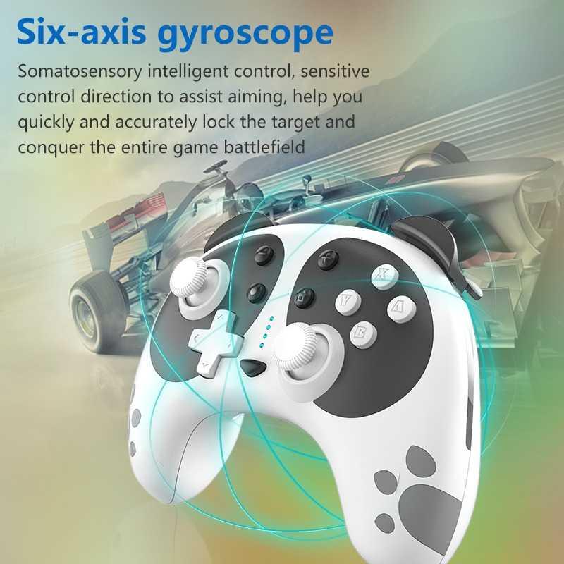 Cute Black White Joystick Wireless Bluetooth Panda Joystick Remote Controller Gamepad Compatible With For PC Laptop