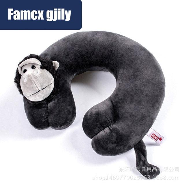 Cute Cartoon Animal U-shaped Memory Travel Pillow Neck Support Headrest Office Car Airplane Sleep  Soft Travel Neck Pillow Animal for Neck &amp; Head Support Cute Wild Life Stuffed Pillow Accessory for Naps Novelty Stuffed Animal For Adults And Children