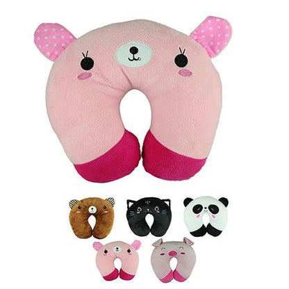 Cute Cartoon Animals U Shaped Pillow Toddler Neck Pillow Travel Car Neck Rest Pillow Support Head Rest Cushion Panda Cat Bear Rabbit Pig Kids Travel Pillow Toddler Neck Pillow U-Shaped Animal Kids Neck Pillow With 3D Embroidery For Airplane