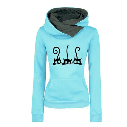 Cute Cat Hoodies for Women - Warm Autumn Winter Casual Sweatshirt