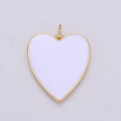 Cute Enamel Colorful Heart Gold Filled Charm - D-658 TO D-664 E-161