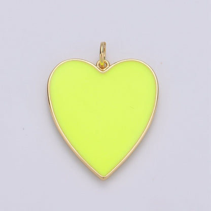Cute Enamel Colorful Heart Gold Filled Charm - D-658 TO D-664 E-161