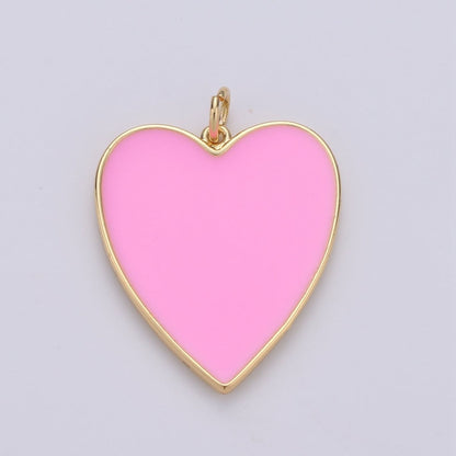 Cute Enamel Colorful Heart Gold Filled Charm - D-658 TO D-664 E-161