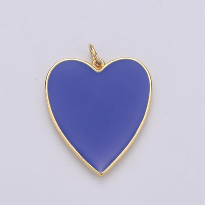 Cute Enamel Colorful Heart Gold Filled Charm - D-658 TO D-664 E-161