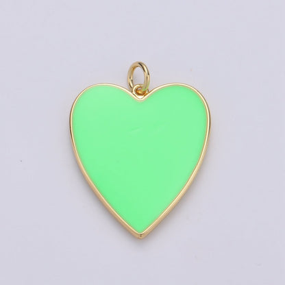 Cute Enamel Colorful Heart Gold Filled Charm - D-658 TO D-664 E-161