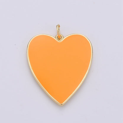 Cute Enamel Colorful Heart Gold Filled Charm - D-658 TO D-664 E-161