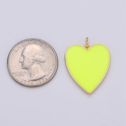 Cute Enamel Colorful Heart Gold Filled Charm - D-658 TO D-664 E-161
