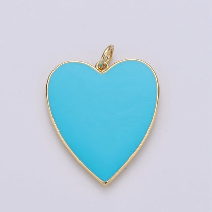 Cute Enamel Colorful Heart Gold Filled Charm - D-658 TO D-664 E-161
