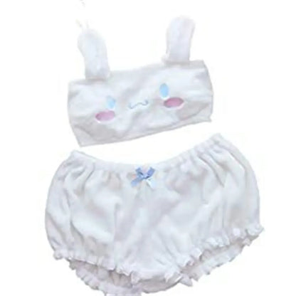 Cute Kawaii Animal Coral Fleece Lingerie Set for Women