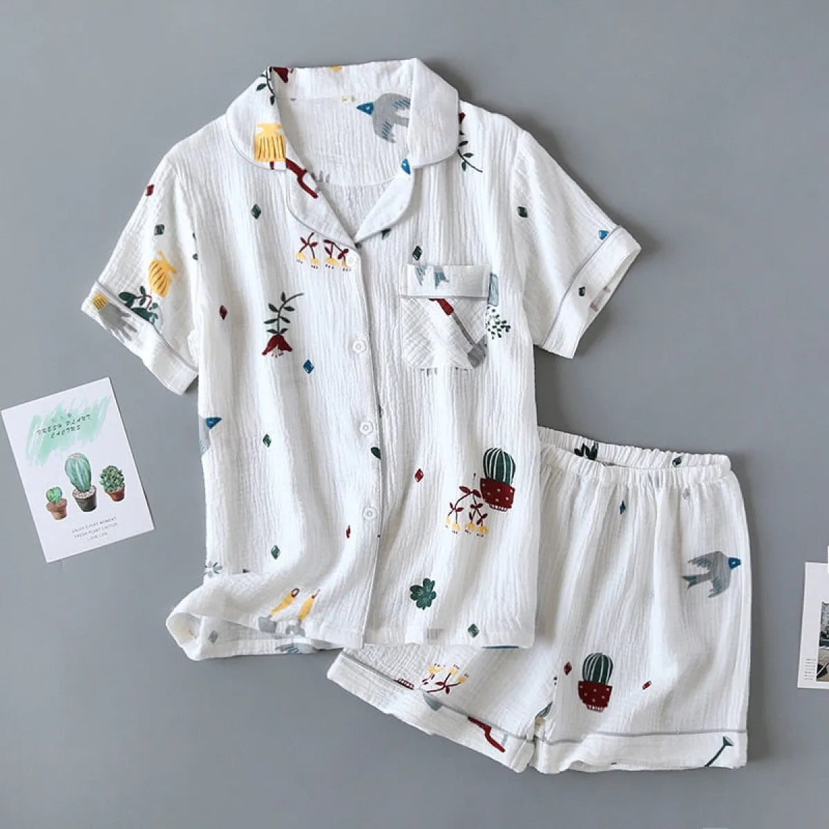 Cute Short Sleeve Home Pajamas