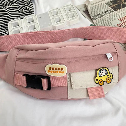 Cute Solid Color Fanny Pack For Girls Trendy Crossbody Chest Bag Belt Waist Packs Workout Traveling Dog Walking Casual Fashion Outdoor Waist Pack Bag Cool Fanny Packs