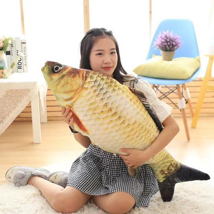 Cute Staffed Soft Animal Fish Plush Toys Pillow Creative Pillow Cushion Soft Fish Cushion Pillow Carp Plush Pillow Stuffed Toy Throw Pillow for Home Decoration Gift Kids Pillow Stuffed Animal Toy Gift Kids Toy Christmas Gifts