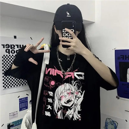 Cyber Pop Fantasy Tee – Vibrant Neon Anime Streetwear Shirt
