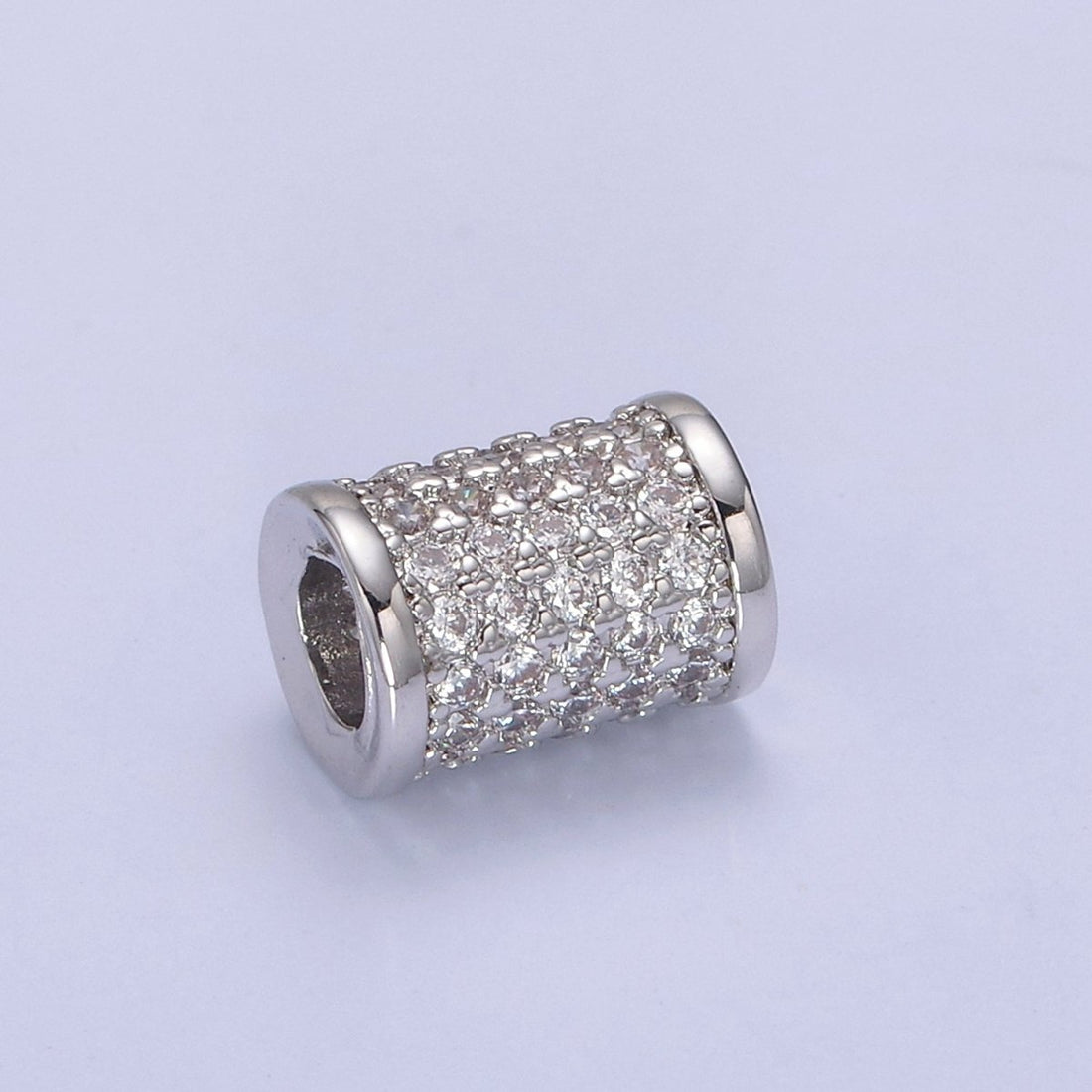CZ Micro Pave Curved Tube Spacer, CZ Micro Pave Large Hole Tube Beads, Large Hole Curve Tube Bead, DIY, Jewelry Making 10x7.5mm B-461